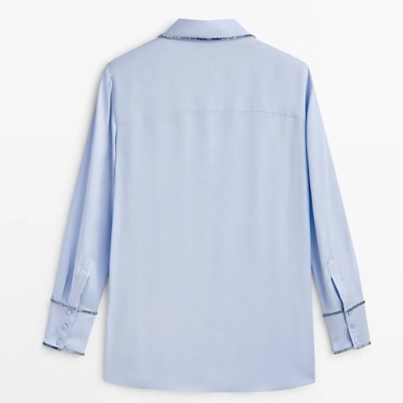 MASSIMO DUTTI Studio Flowing shirt with rhinestone detail 9407/954 - Picture 8 of 13